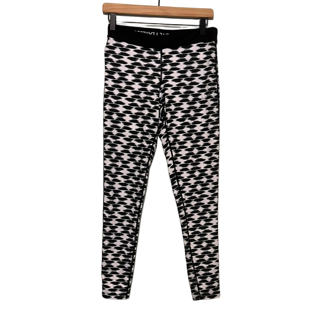 Nike Black and White Geometric Leggings M